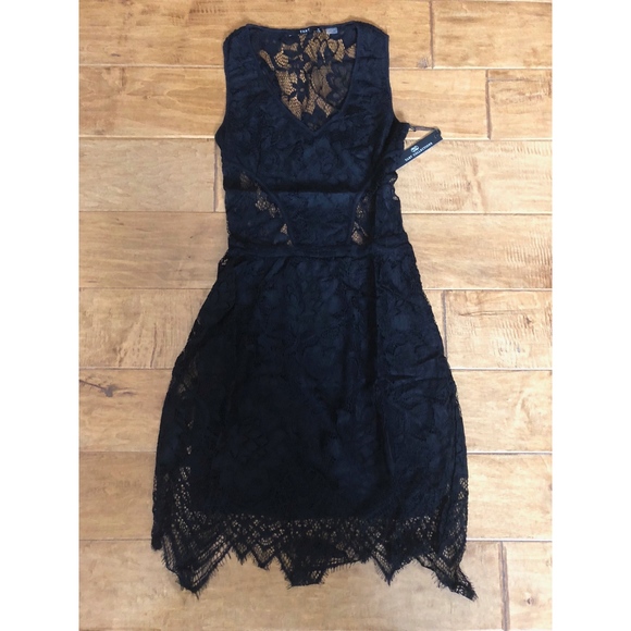 New Tart Lila Lace Black Overlay Dress SZ XS - Picture 3 of 6